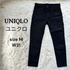 ユニクロ UNIQLO JEANS ブラックデニム スキニー テーパード 31