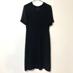 美品✨東京スタイル　ブラックワンピース　礼服　半袖　ブラックフォーマル　L 黒