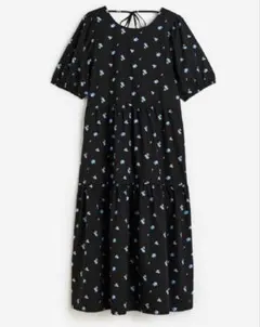 【美品】H&M 花柄ロングワンピース　ブラックのサムネイル