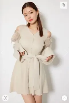 rienda many wayフェイクファーミニニットワンピース