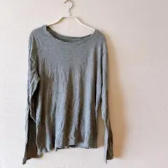 長袖 tシャツ カットソー トップス グレー　男女兼用