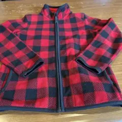 フリースジャケット 赤黒チェック