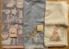 【新品・Barbie他】タオルハンカチ 3点セット