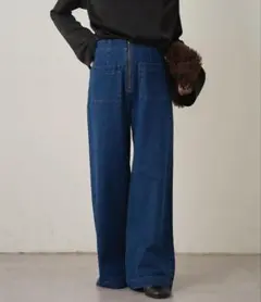 スウェットデニムフレアパンツのサムネイル