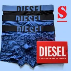新品　ディーゼル　ボクサーパンツ　3枚パック　S　A17580　ブラック/ブルー