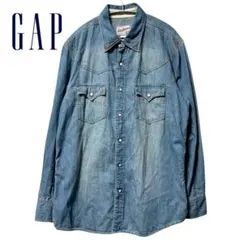 00s OLD GAP JEANS デニムウエスタンシャツ ヴィンテージ 加工