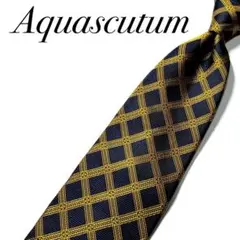 4183⭐️美品⭐️アクアスキュータム ネクタイ チェック 格子柄