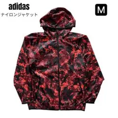 adidas　アディダス　赤黒迷彩柄　ナイロンジャケット　Mサイズ