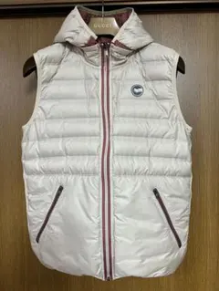 GAS フード付きダウンベスト アイボリー