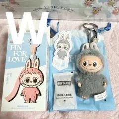 ラブブ LABUBU PIN FOR LOVE イニシャルアルファベット W