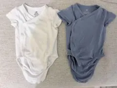 ベビー肌着 2枚セット ホワイト・ブルー