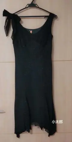 ウィルセレクション　WLLSELECTION　肩リボン付ワンピース　ブラック