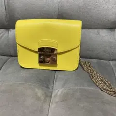 FURLA メトロポリスチェーンバッグ イエロー ショルダーバッグ