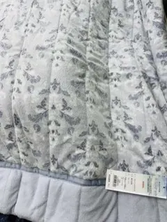 新品！綿100%パイルふんわりタオル肌布団ニッケキルトケットブルーグレー