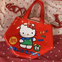 レトロ ハローキティ ミニトートバッグ ランチトート ビニールバッグ