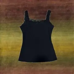キャミソール タンクトップ 黒 ブラック レース