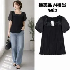 【極美品】INÉD プリーツドッキングカットソー 半袖 ベロア切替 M相当のサムネイル