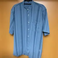 値下/ストライプ バンドカラーシャツ メンズ\Ｌ