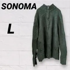美品✨️ SONOMA セーター ニット 【L】 ダークグリーン メンズ