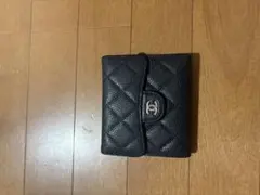 CHANEL キャビアスキン 三つ折り財布 ブラックのサムネイル