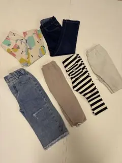 キッズ服 デニムパンツ 多色 80cm 90cm 6点 夏服 半袖 タンクトップ