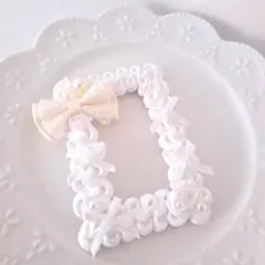 ホイップデコ　硬質ケース　トレカケース　Ｂ8サイズ　リボン　ホワイト　白　パール