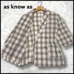 【美品】as know as テーラードジャケット タータンチェック 7分袖