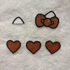 うちわデコ デコパーツ 猫耳【オレンジ】