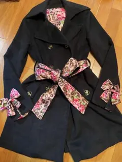 MA＊RS マーズ ヒョウ薔薇柄ウールコート