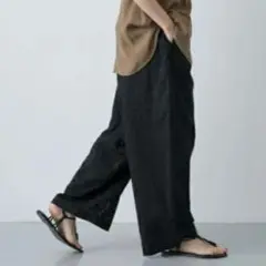 美品✨️かぐれ　パッチワーク イージーパンツ 黒　2024SS
