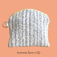 【お薬手帳が入るサイズ】花柄 ラウンドポーチ｜ハンドメイド