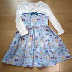 メゾピアノ　アリス　ワンダーランド柄ワンピース 120