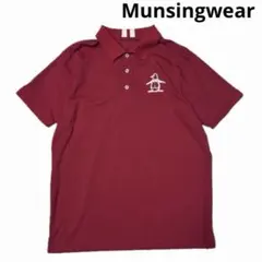 Munsingwear ポロシャツ ロゴ 刺繍 タグ無し M～L相当 赤のサムネイル