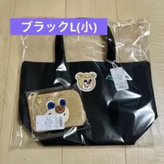 オールドテディワッペントートバッグ ブラック L ドアップテディガール