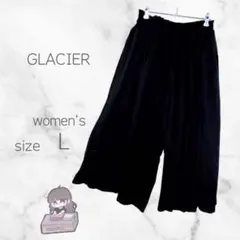 ⭐︎グラシア⭐︎プリーツ ワイドパンツ ウエストゴム L ブラック