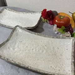 ★おまとめ割 SALE開催中★ c8 お洒落な和風の角型陶器2点セット