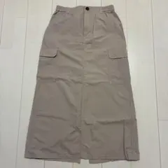 ベージュ タイトスカート ゴム入りウエスト