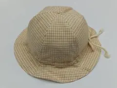 セレク　ギンガムチューリップハット　44ｃｍベージュ　新品