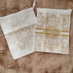 ディオール 新品 ２枚組 ホリデー 巾着 2024 ポーチ ノベルティ 2023