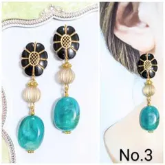 【3】ハンドメイド　ピアス　イヤリング　アンティーク フラワー