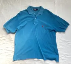 polo ralph lauren ポロシャツ　青　made in u.s.a.