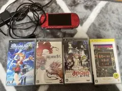 PSP3000本体 レッド + ゲームソフト4本