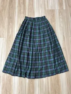 earth music&ecology チェックロングスカート