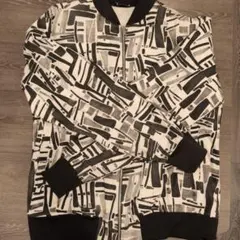 ZARA XL ジップアップジャケット 抽象柄 ブルゾン