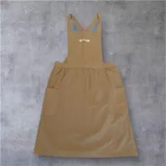 エプロン バッククロス ベージュ ロング ワークエプロン カフェ 保育士