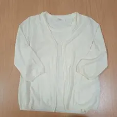 クリーム色 カーディガン・タンクトップ セット