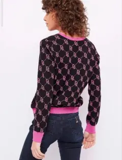 GAUDI☆カーディガン ニット ブラック ピンク ラメ ガウディ