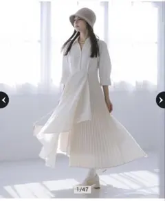 【新品未使用】［Rirandture］サイドプリーツシャツワンピース
