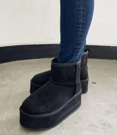 GYDA プラットフォームフェイクムートンブーツ