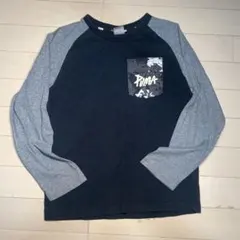 PUMA 長袖カットソー 140サイズ 黒/グレー
